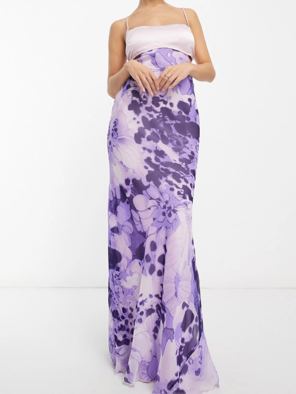 ASOS Floral Design Maxi Dress - Lavender & Purple